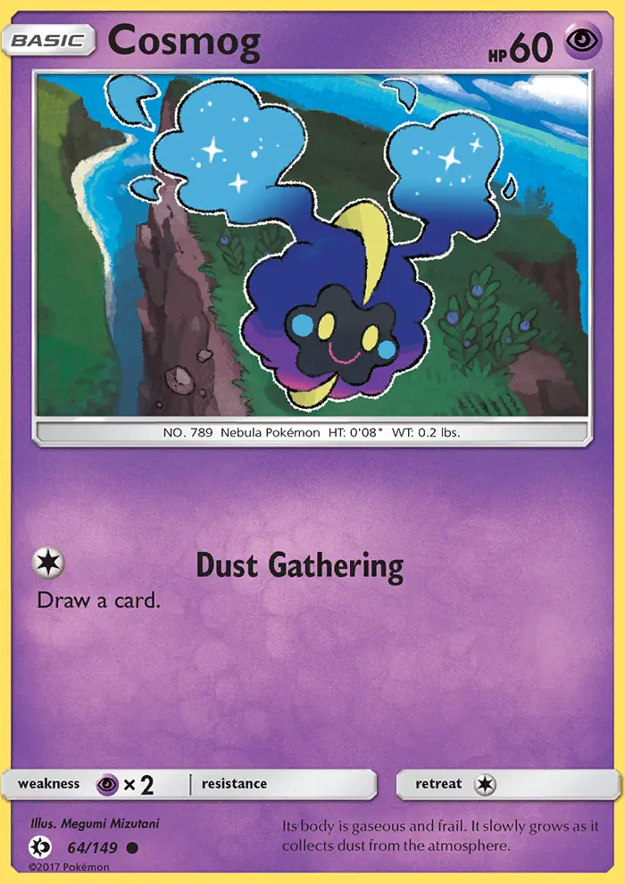 Cosmog Common Pokemon card #64 from Sun & Moon