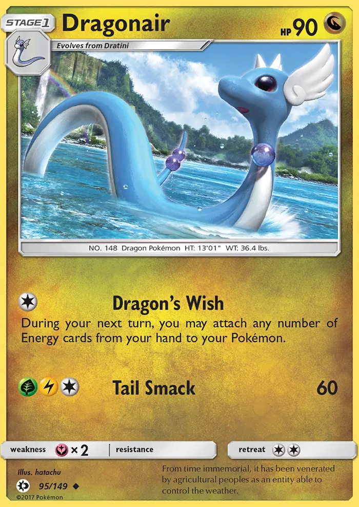 Dragonair Uncommon Pokemon card #95 from Sun & Moon