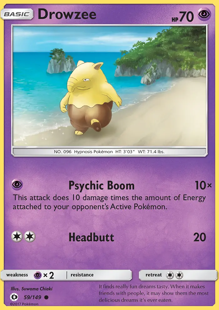 Drowzee Common Pokemon card #59 from Sun & Moon