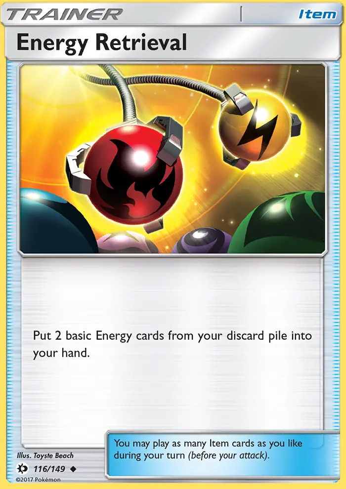 Energy Retrieval Uncommon Pokemon card #116 from Sun & Moon