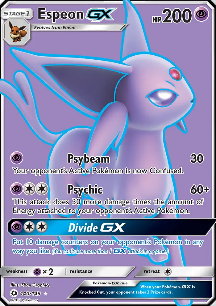 Espeon GX Ultra Rare Pokemon card #140 from Sun & Moon