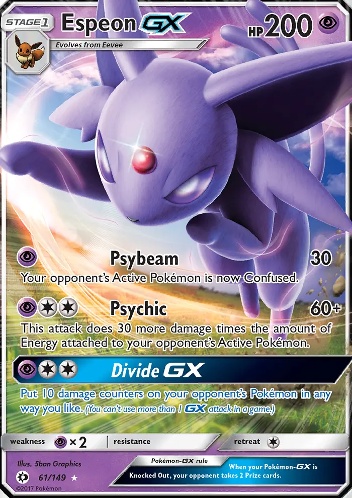 Espeon GX Ultra Rare Pokemon card #61 from Sun & Moon