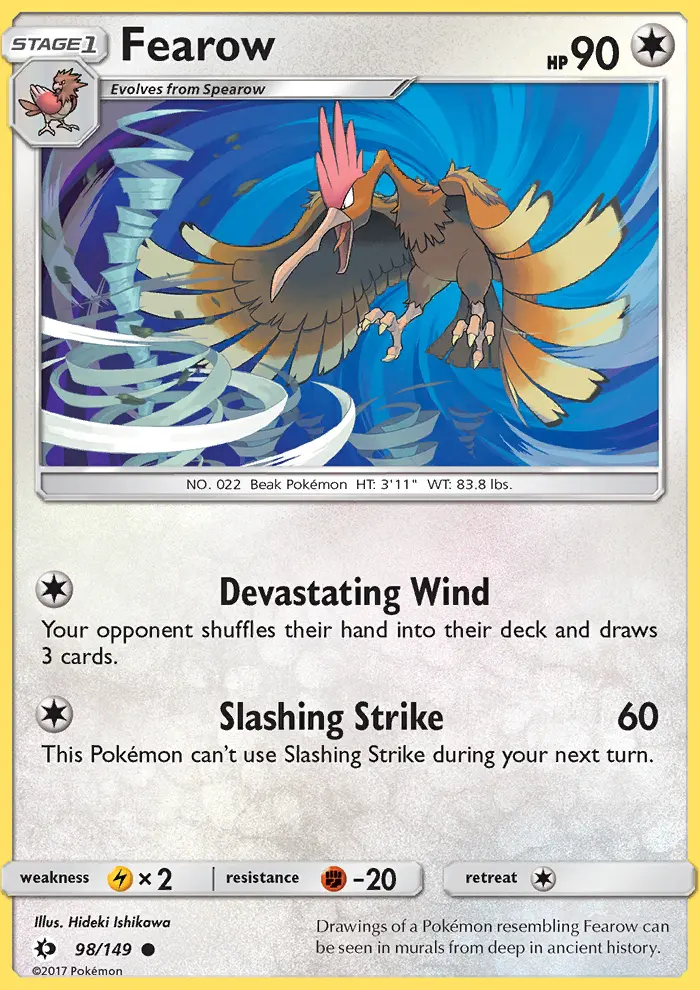 Fearow Common Pokemon card #98 from Sun & Moon