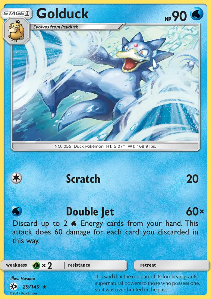 Golduck Rare Pokemon card #29 from Sun & Moon