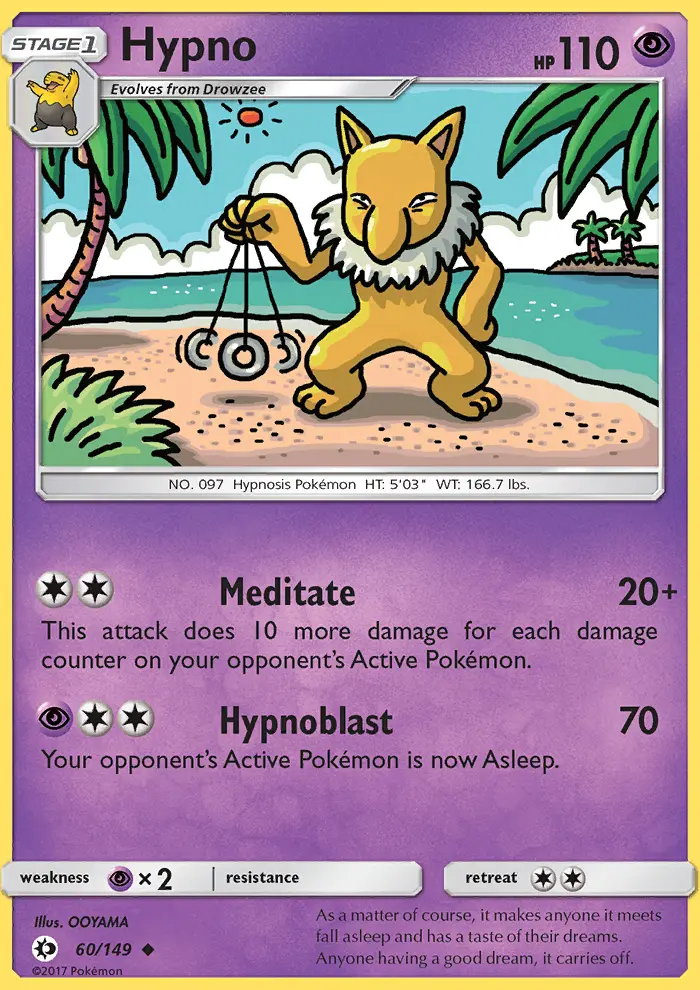 Hypno Uncommon Pokemon card #60 from Sun & Moon