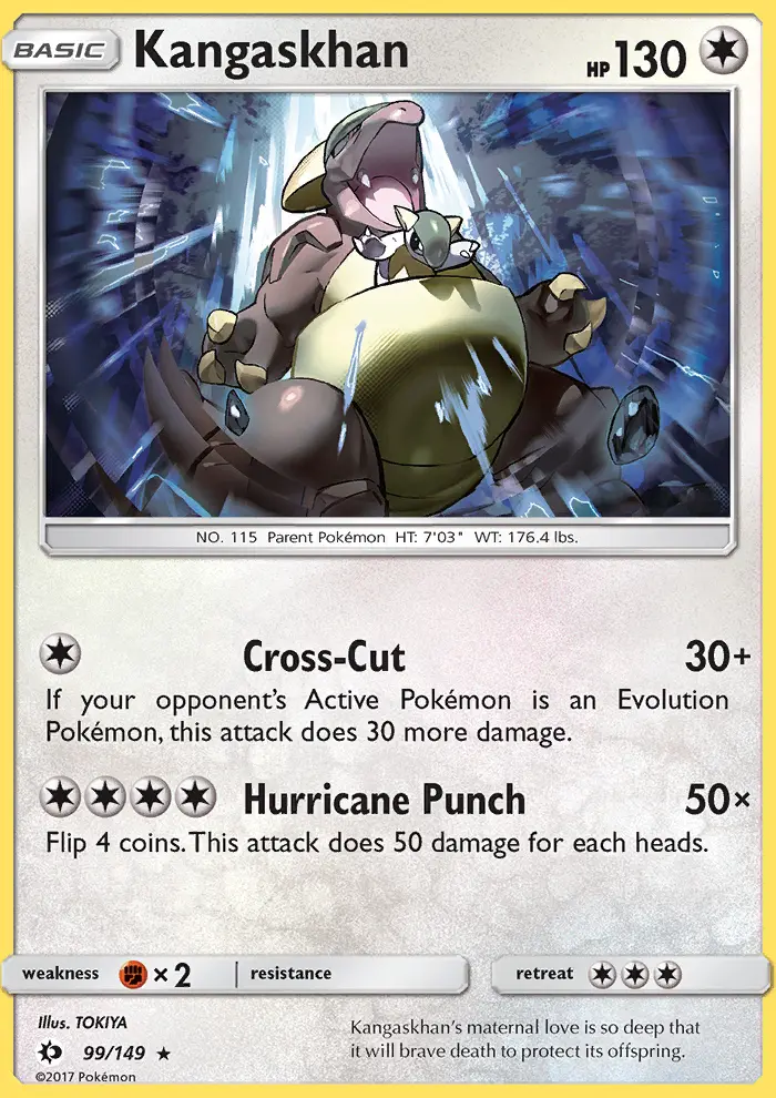 Kangaskhan Rare Pokemon card #99 from Sun & Moon