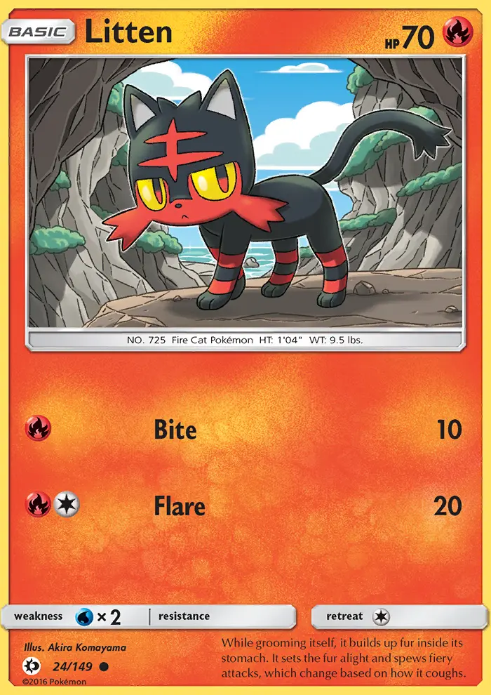 Litten Common Pokemon card #24 from Sun & Moon