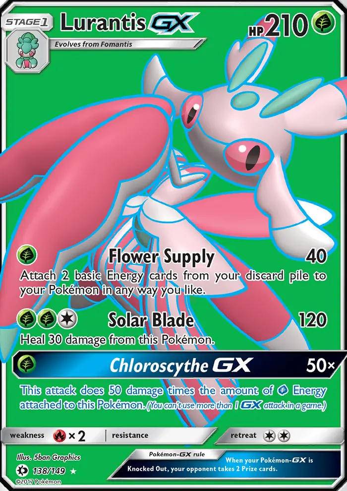 Lurantis GX Ultra Rare Pokemon card #138 from Sun & Moon