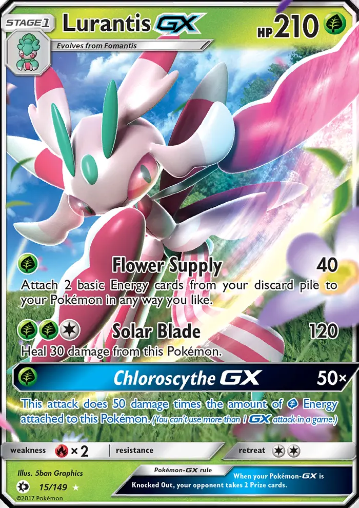 Lurantis GX Ultra Rare Pokemon card #15 from Sun & Moon