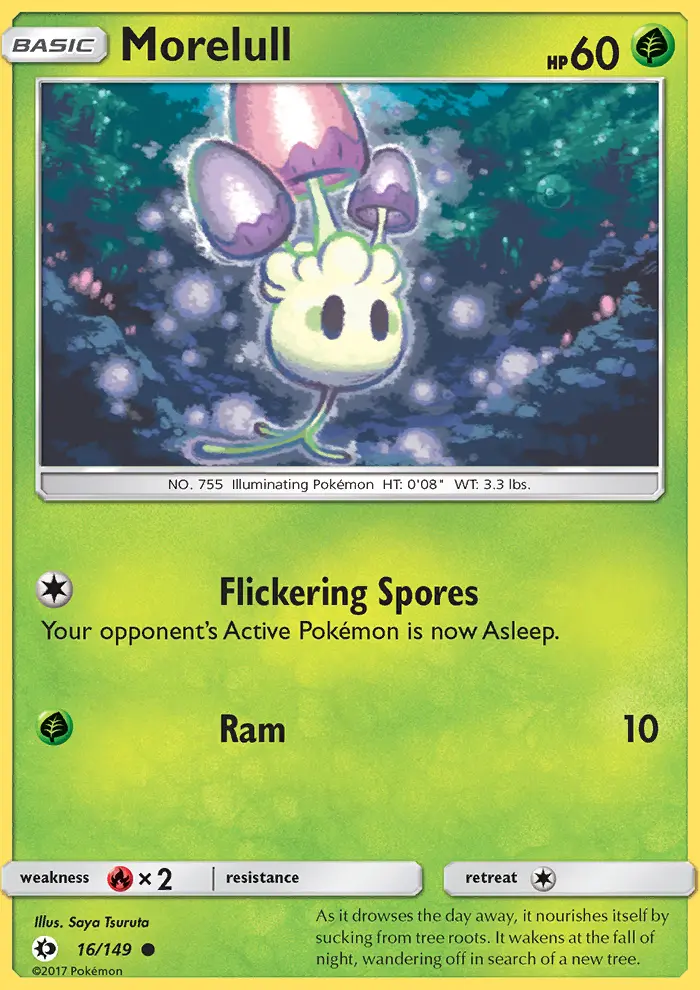 Morelull Common Pokemon card #16 from Sun & Moon