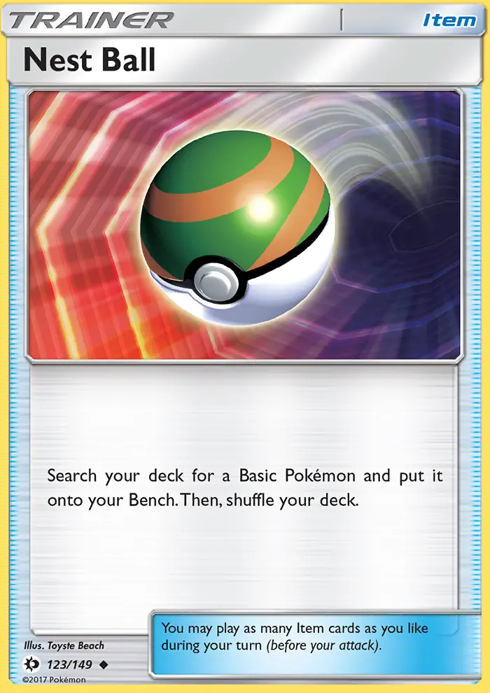 Nest Ball Uncommon Pokemon card #123 from Sun & Moon