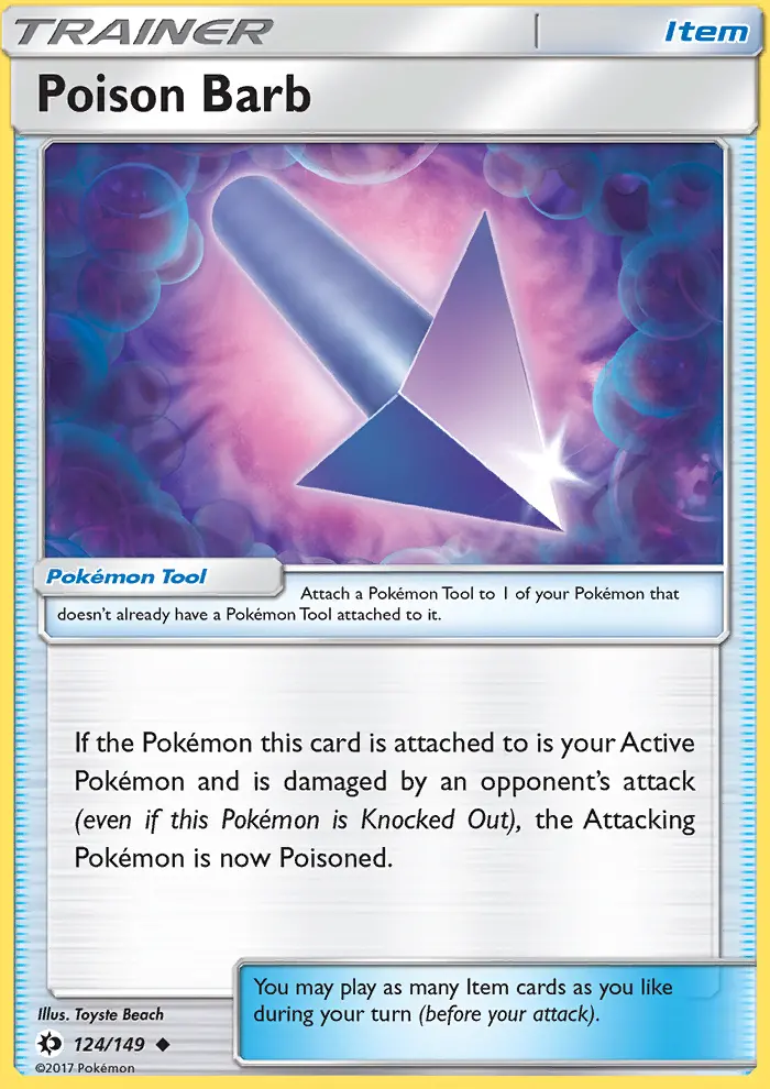 Poison Barb Uncommon Pokemon card #124 from Sun & Moon
