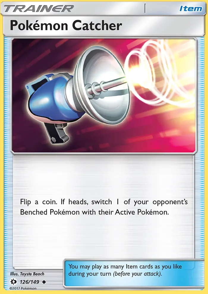 Pokémon Catcher Uncommon Pokemon card #126 from Sun & Moon