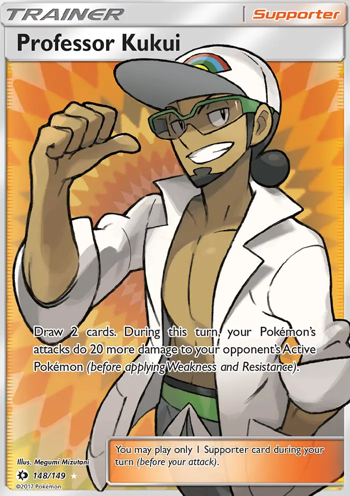 Professor Kukui Ultra Rare Pokemon card #148 from Sun & Moon