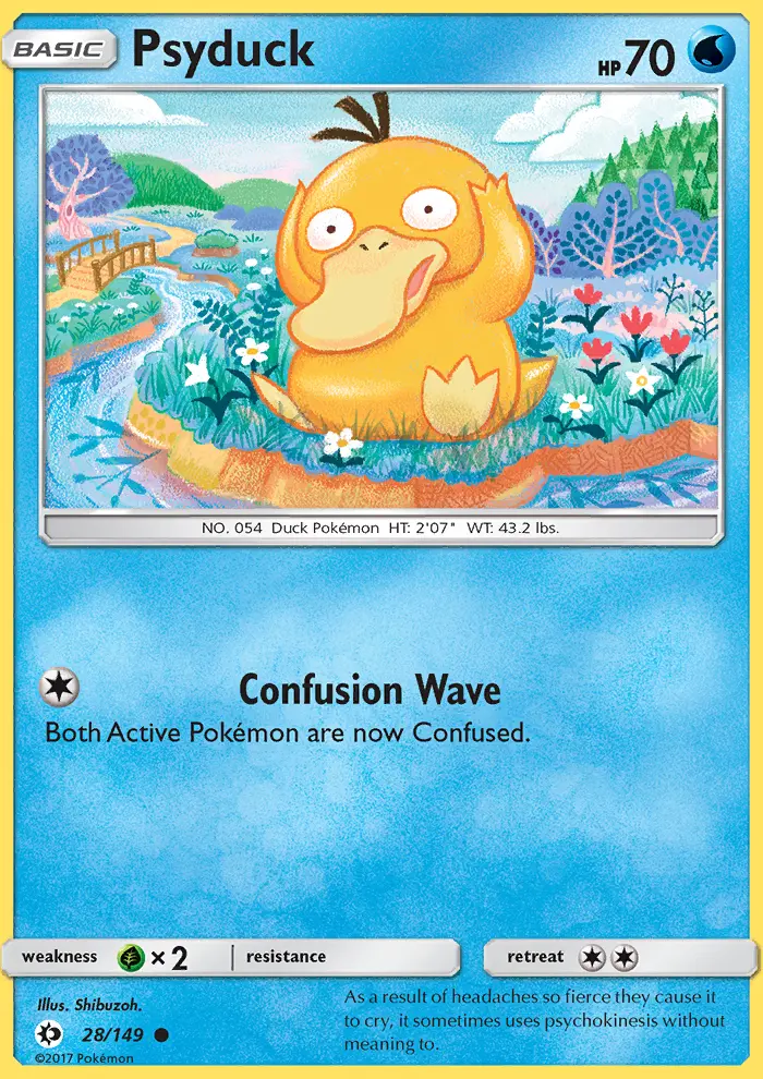 Psyduck Common Pokemon card #28 from Sun & Moon
