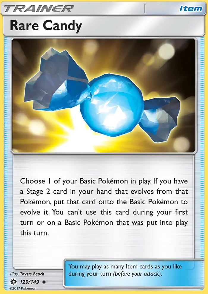 Rare Candy Uncommon Pokemon card #129 from Sun & Moon