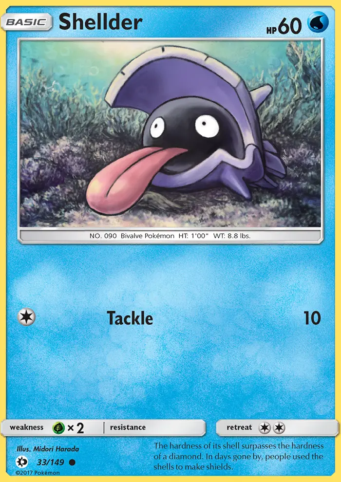 Shellder Common Pokemon card #33 from Sun & Moon