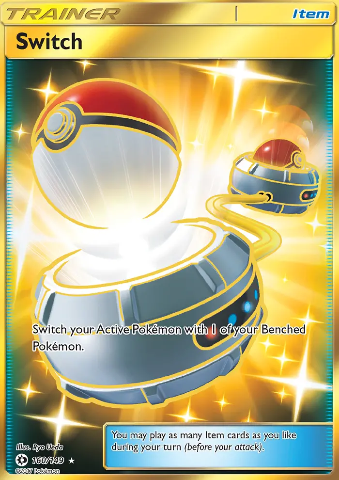 Switch Secret Rare Pokemon card #160 from Sun & Moon