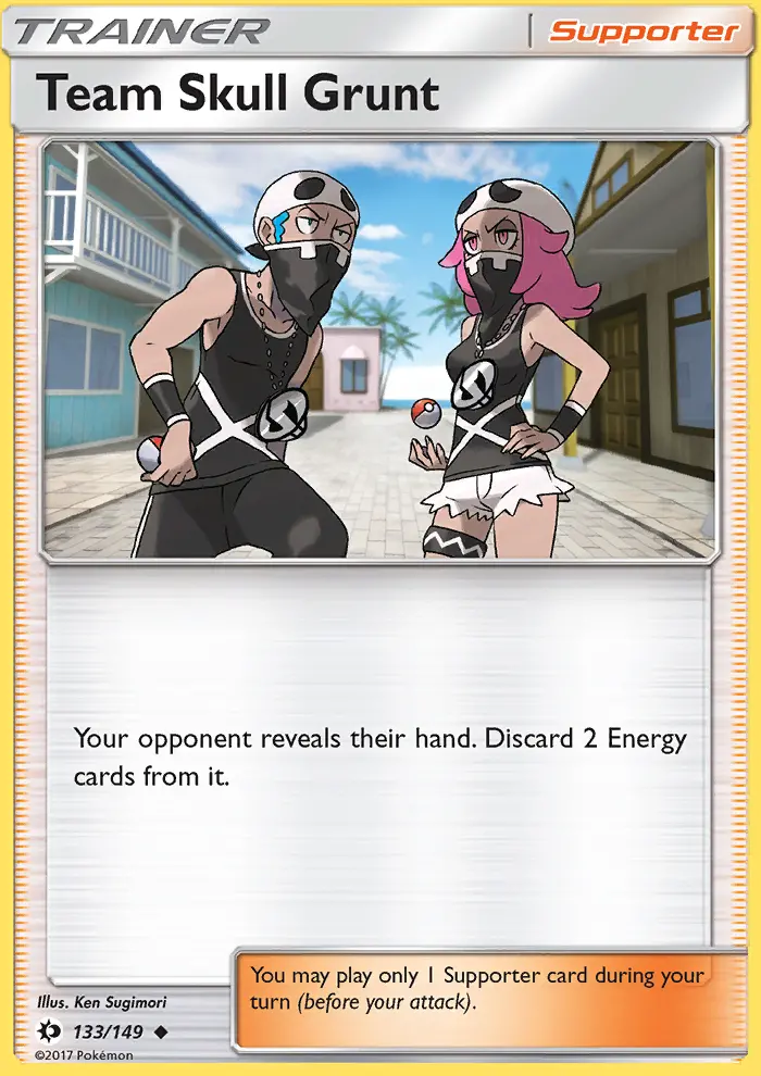 Team Skull Grunt Uncommon Pokemon card #133 from Sun & Moon