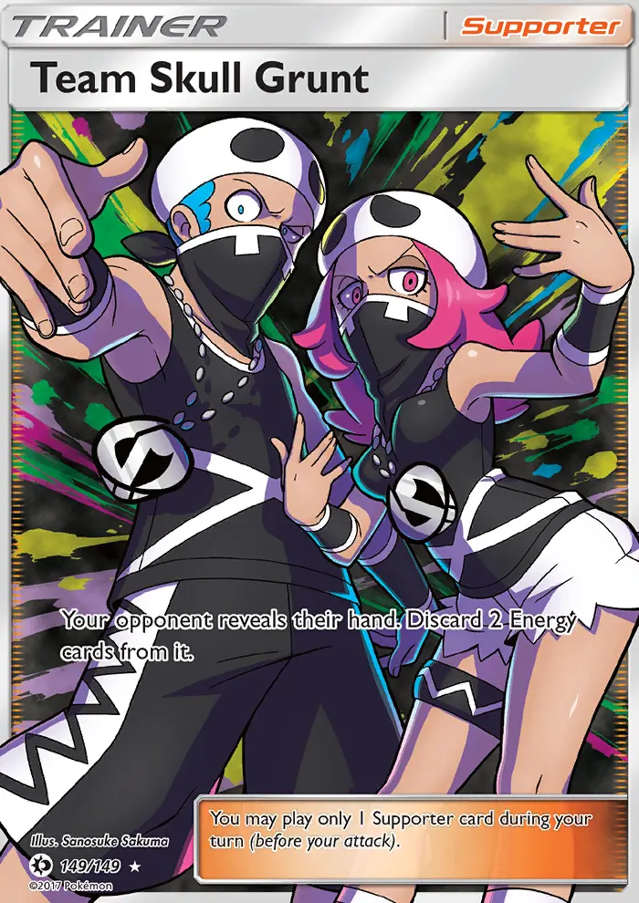 Team Skull Grunt Ultra Rare Pokemon card #149 from Sun & Moon