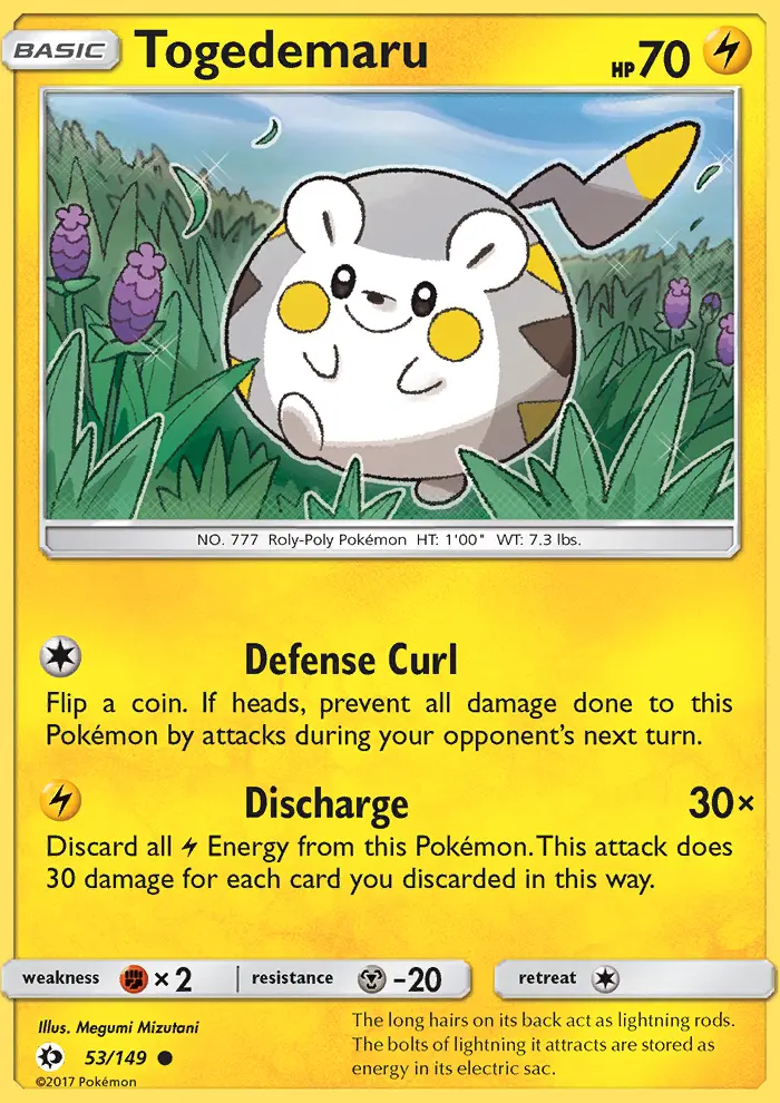 Togedemaru Common Pokemon card #53 from Sun & Moon