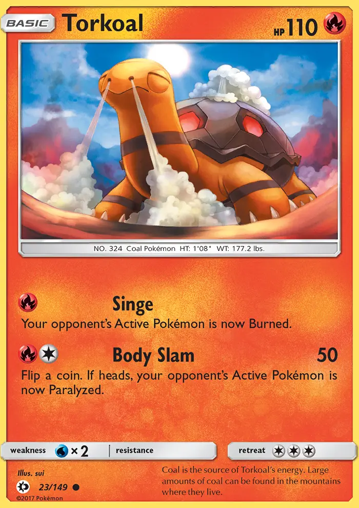 Torkoal Common Pokemon card #23 from Sun & Moon