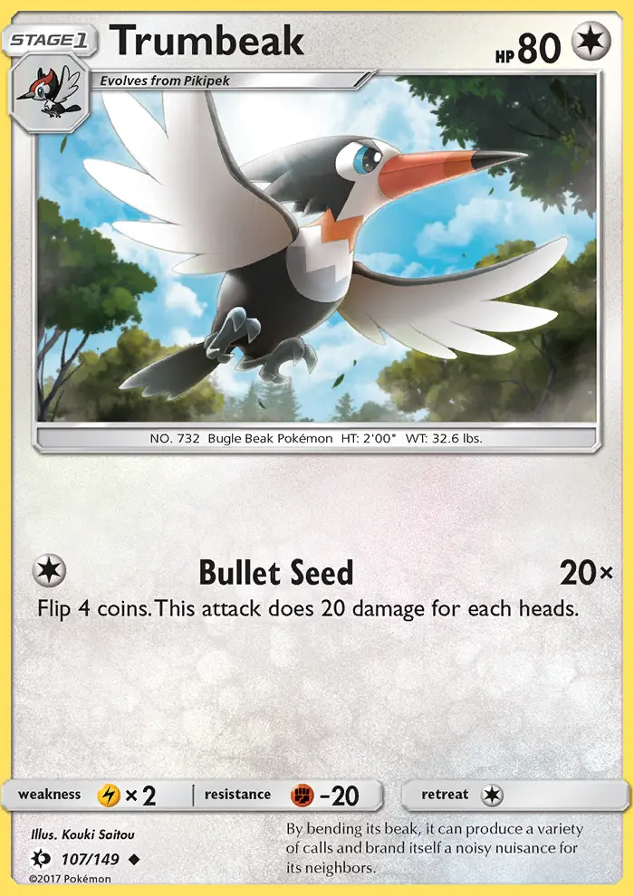 Trumbeak Uncommon Pokemon card #107 from Sun & Moon