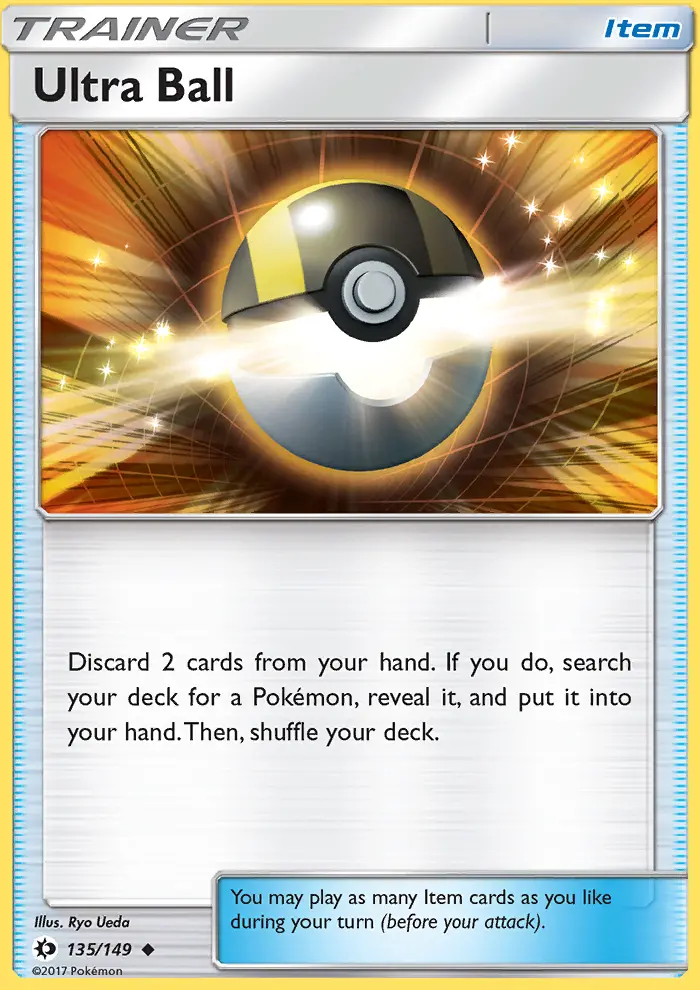 Ultra Ball Uncommon Pokemon card #135 from Sun & Moon
