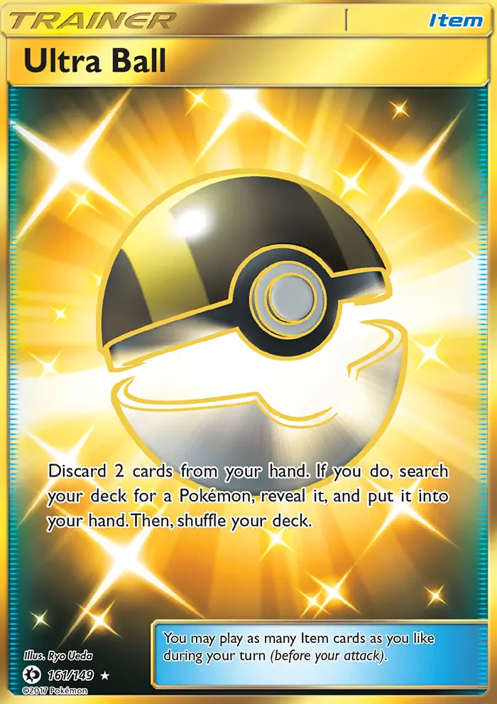 Ultra Ball Secret Rare Pokemon card #161 from Sun & Moon