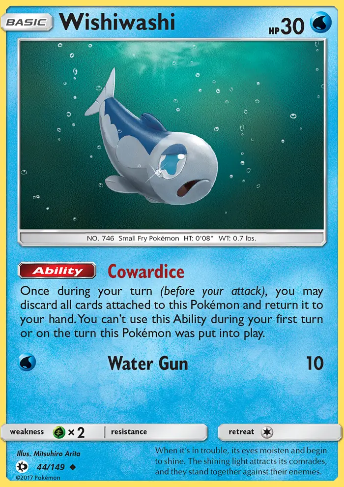 Wishiwashi Uncommon Pokemon card #44 from Sun & Moon