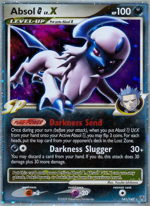 Absol G Rare Holo LV.X Pokemon card #141 from Supreme Victors