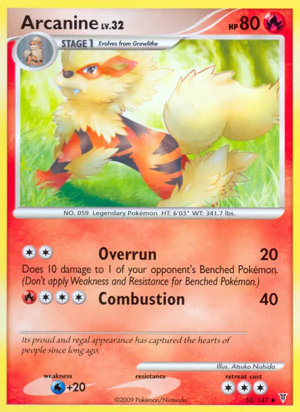 Arcanine Uncommon Pokemon card #50 from Supreme Victors