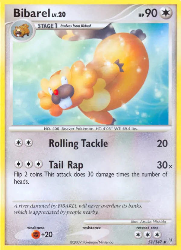 Bibarel Uncommon Pokemon card #51 from Supreme Victors