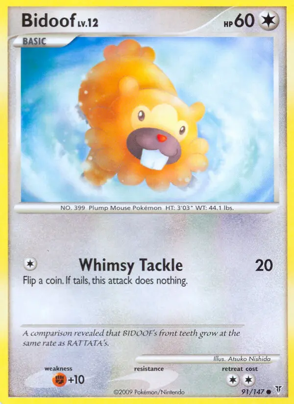 Bidoof Common Pokemon card #91 from Supreme Victors