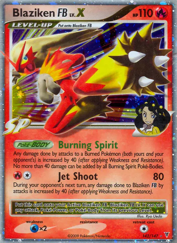 Blaziken FB Rare Holo LV.X Pokemon card #142 from Supreme Victors