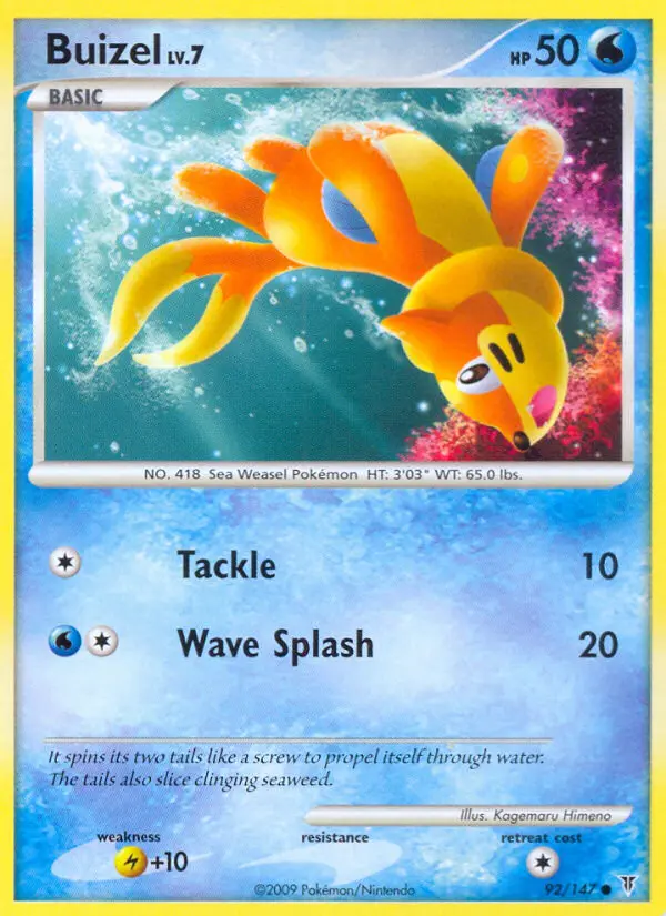 Buizel Common Pokemon card #92 from Supreme Victors