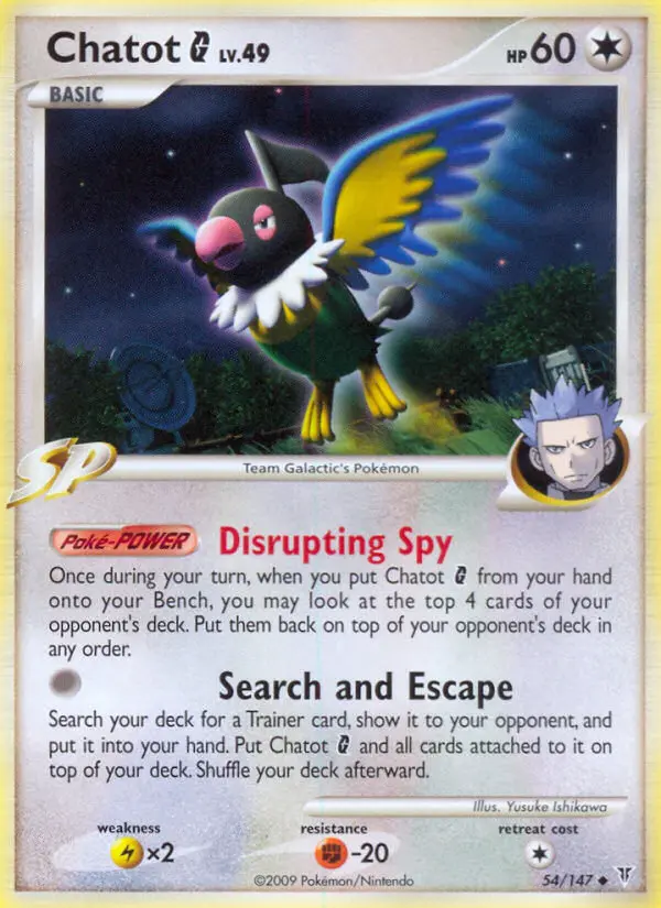 Chatot G Uncommon Pokemon card #54 from Supreme Victors