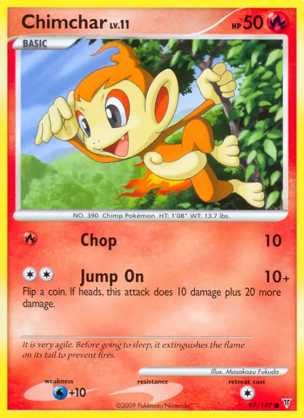 Chimchar Common Pokemon card #97 from Supreme Victors