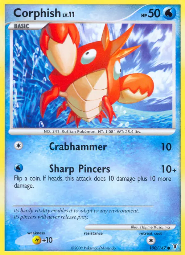 Corphish Common Pokemon card #100 from Supreme Victors