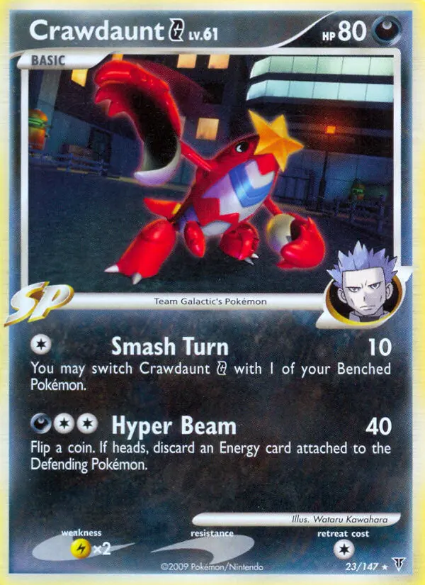 Crawdaunt G Rare Pokemon card #23 from Supreme Victors