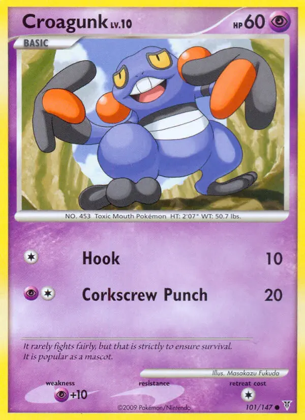 Croagunk Common Pokemon card #101 from Supreme Victors