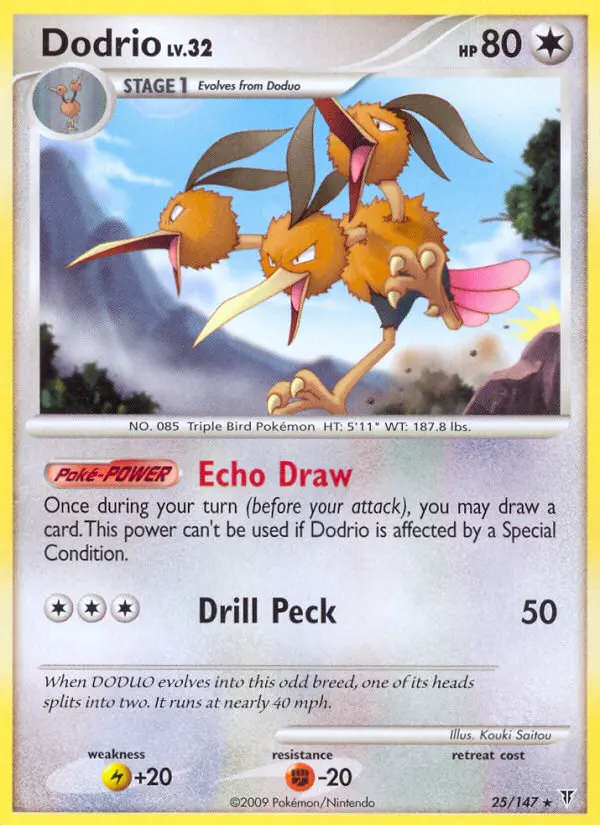 Dodrio Rare Pokemon card #25 from Supreme Victors