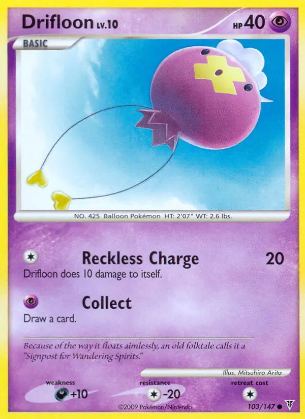 Drifloon Common Pokemon card #103 from Supreme Victors