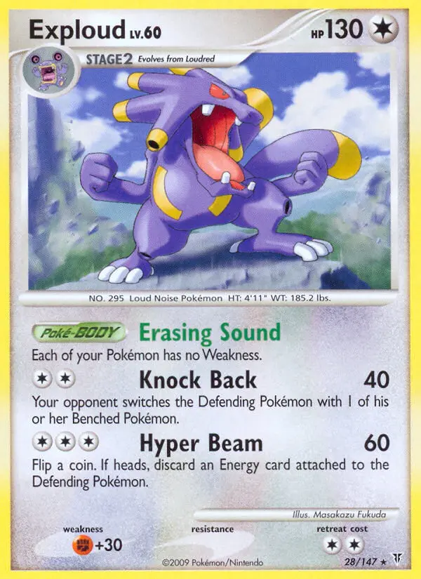Exploud Rare Pokemon card #28 from Supreme Victors
