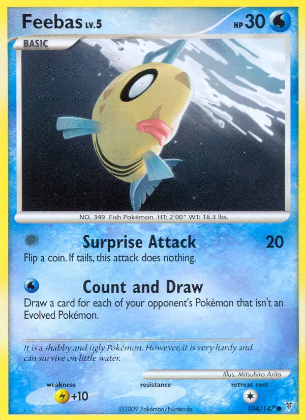 Feebas Common Pokemon card #104 from Supreme Victors
