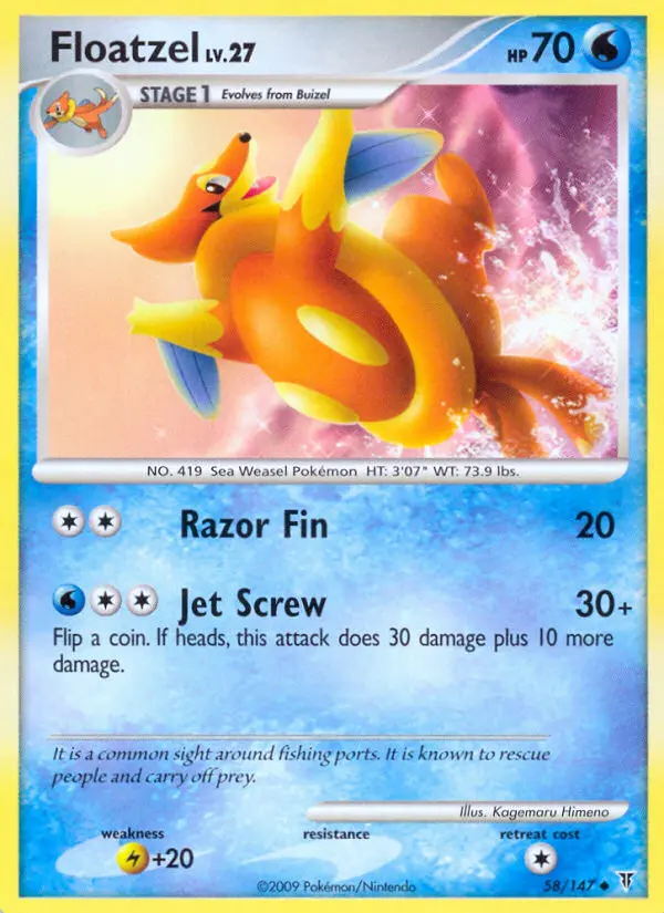 Floatzel Uncommon Pokemon card #58 from Supreme Victors