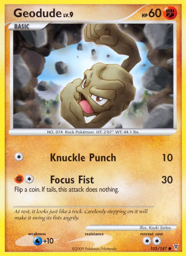 Geodude Common Pokemon card #105 from Supreme Victors