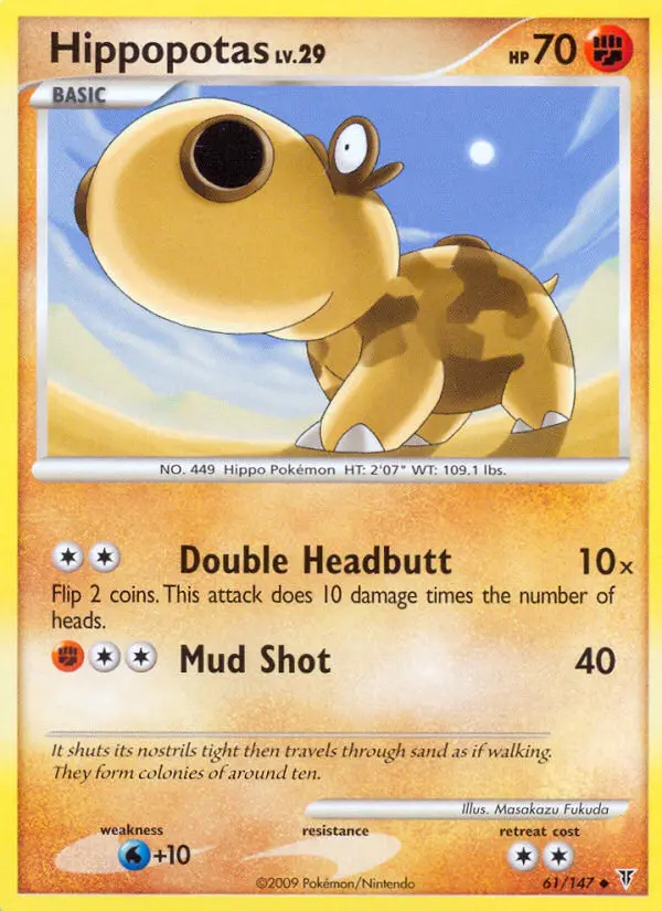 Hippopotas Uncommon Pokemon card #61 from Supreme Victors