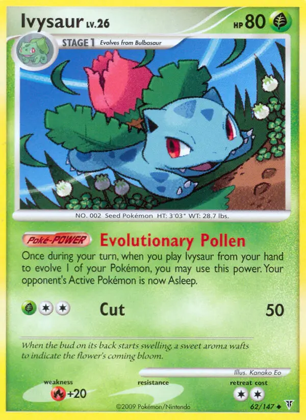 Ivysaur Uncommon Pokemon card #62 from Supreme Victors