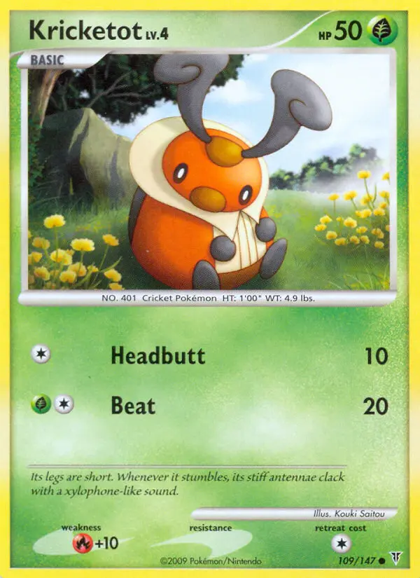 Kricketot Common Pokemon card #109 from Supreme Victors